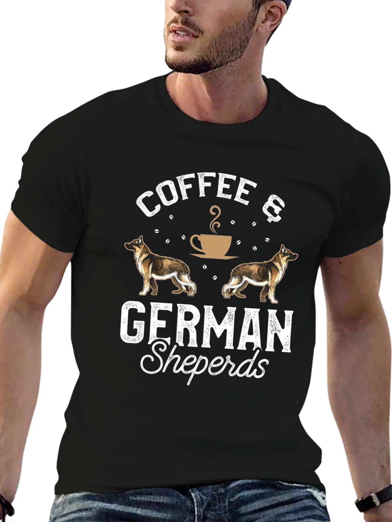 Coffee and German Shepherds Graphic Tee