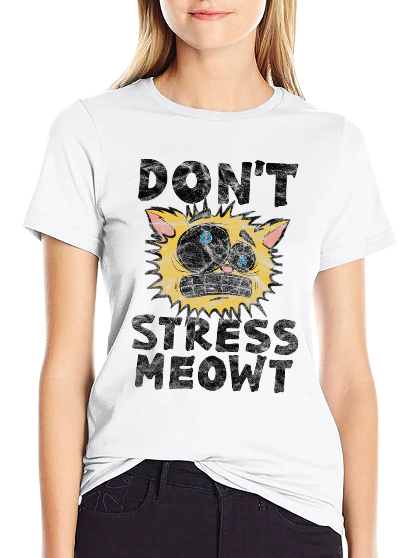 Dont Stress Meowt Funny Cat Graphic T-Shirt
