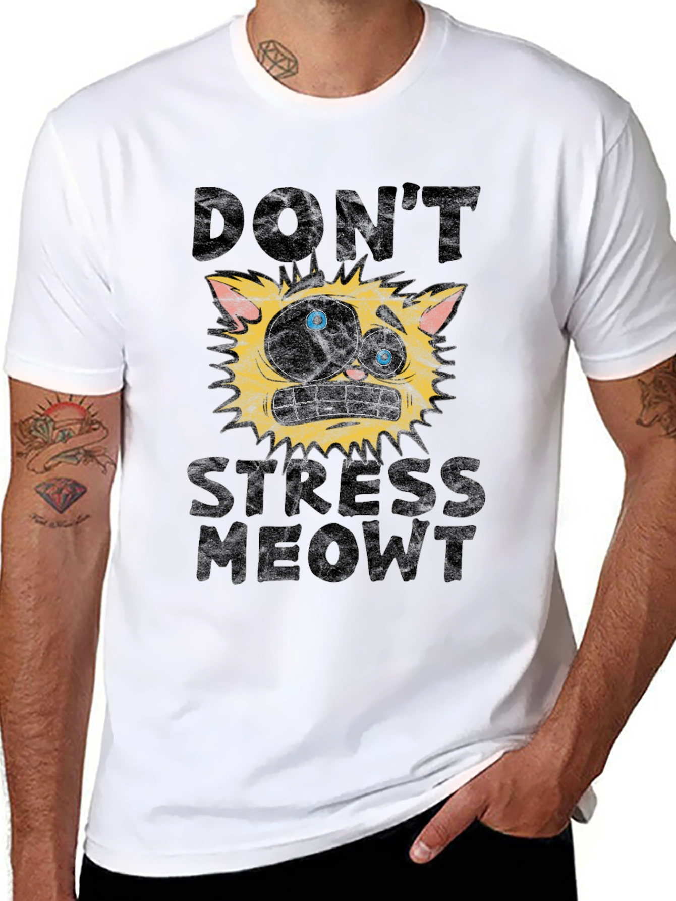 Dont Stress Meowt Funny Cat Graphic T-Shirt