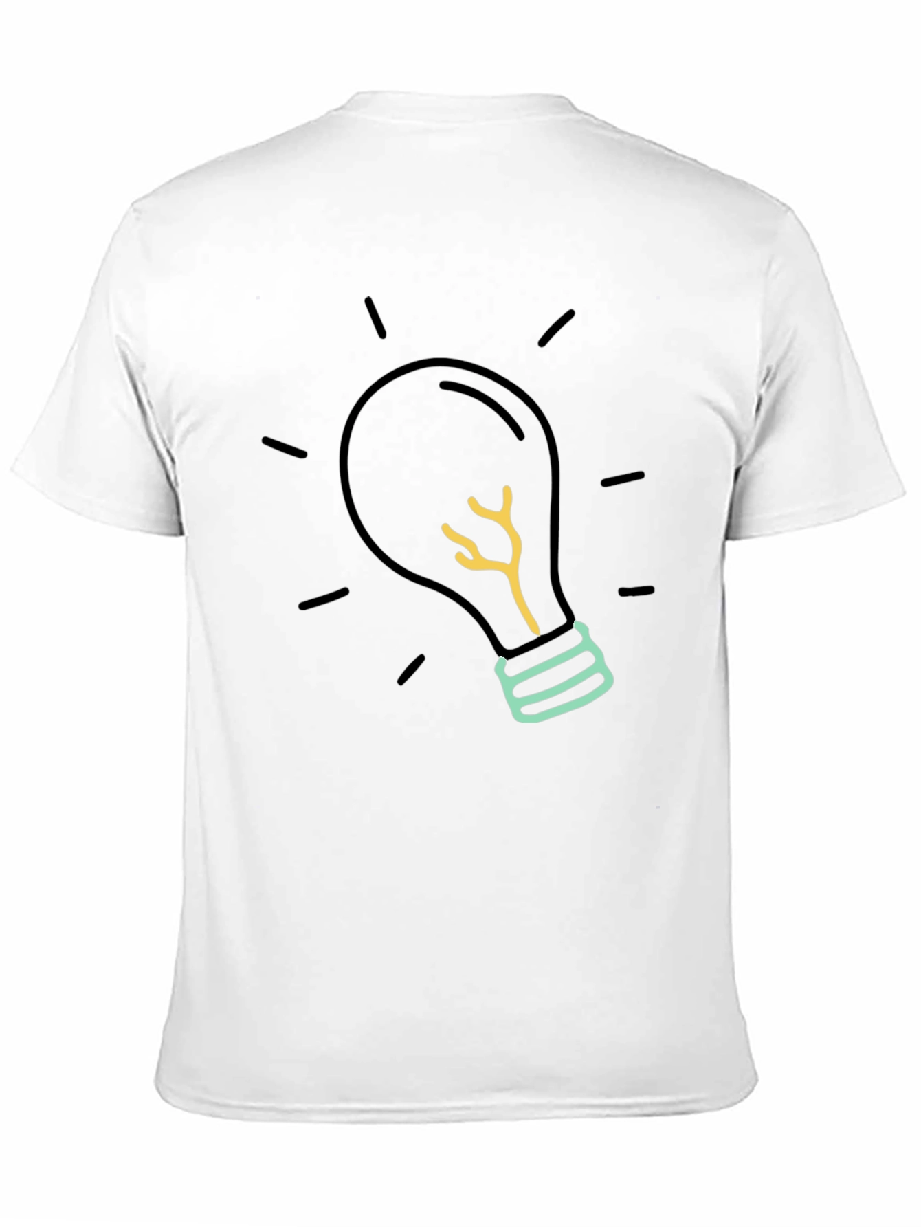 Idea Bulb Graphic Tee - Black Cotton Comfort