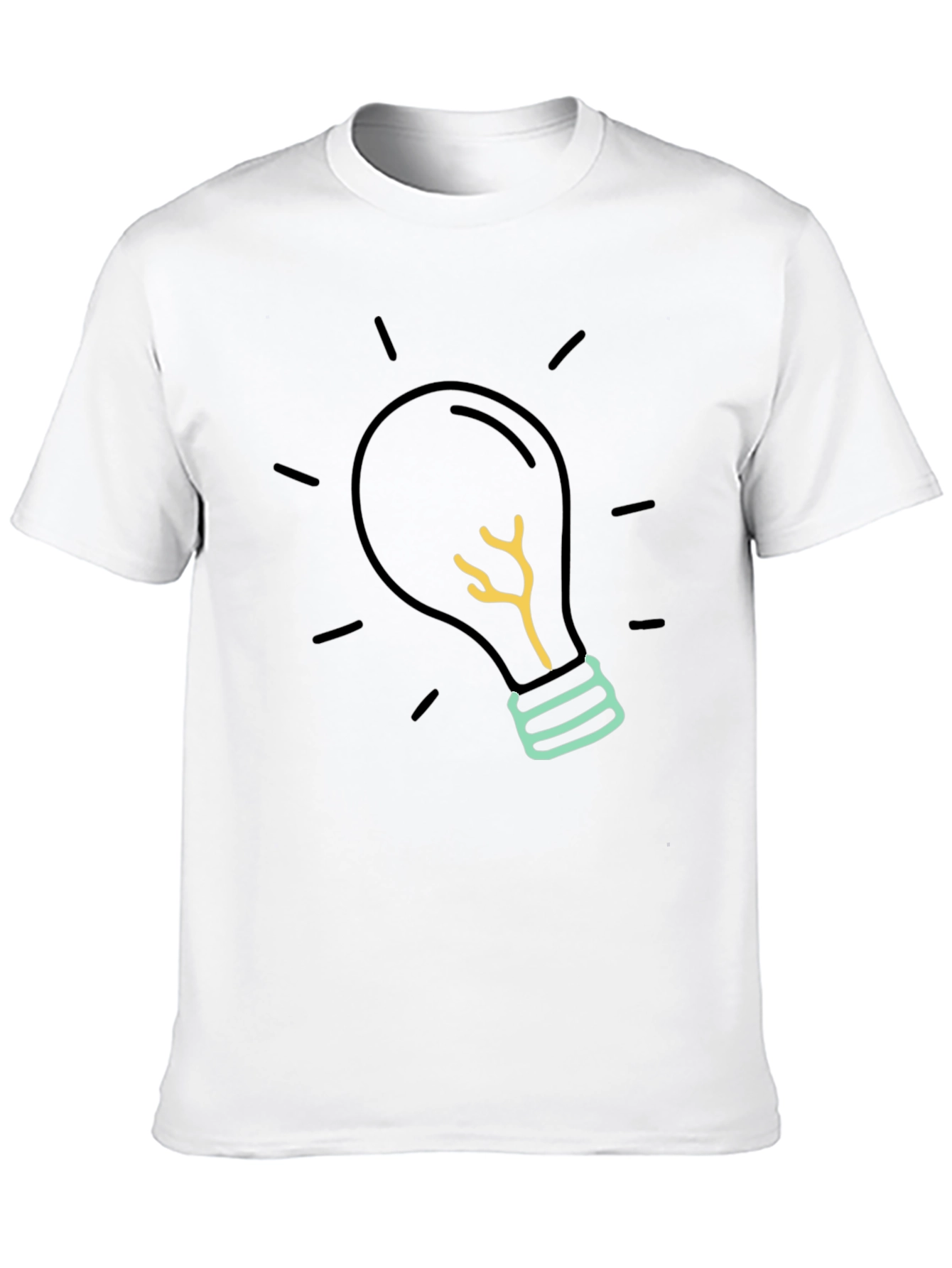 Idea Bulb Graphic Tee - Black Cotton Comfort