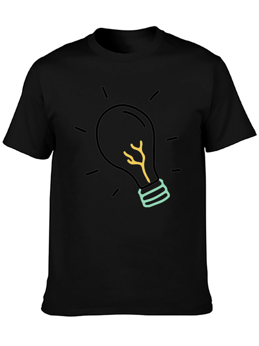 Idea Bulb Graphic Tee - Black Cotton Comfort