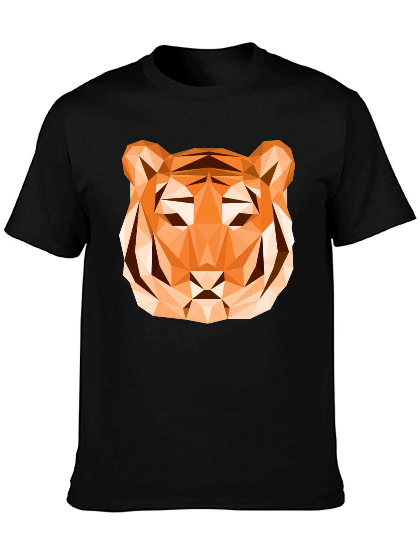 Geometric Tiger Graphic T-Shirt - Stylish Mens Tee