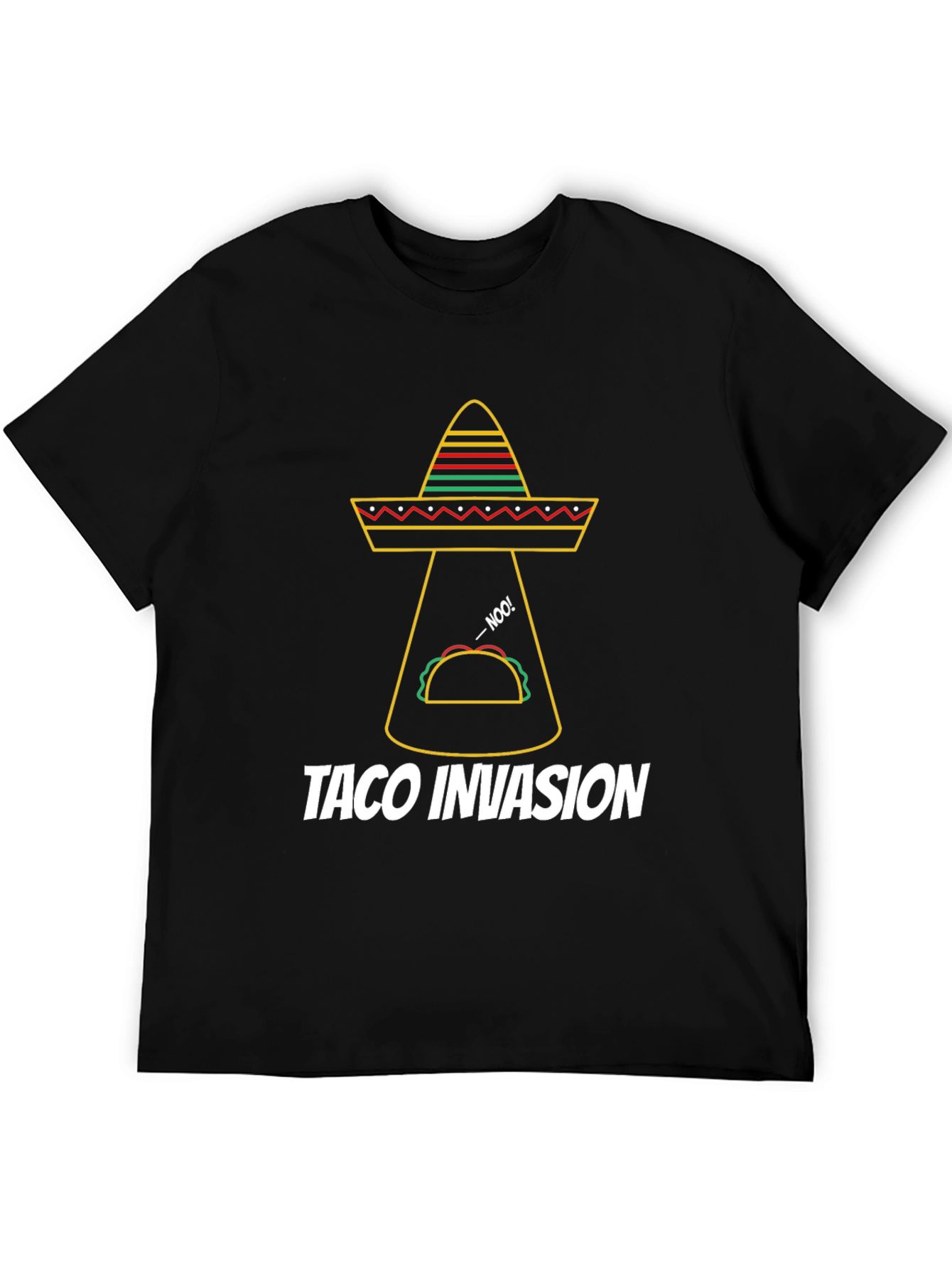 Taco Invasion Graphic T-Shirt - Funny Alien Sombrero Tee