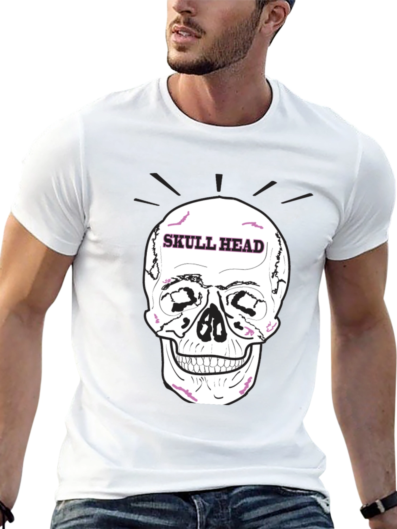 Skull Head Graphic Black T-Shirt
