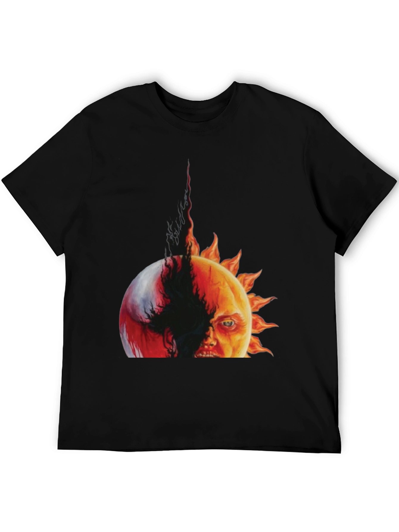 Fiery Sun Face Graphic Tee - Menswear