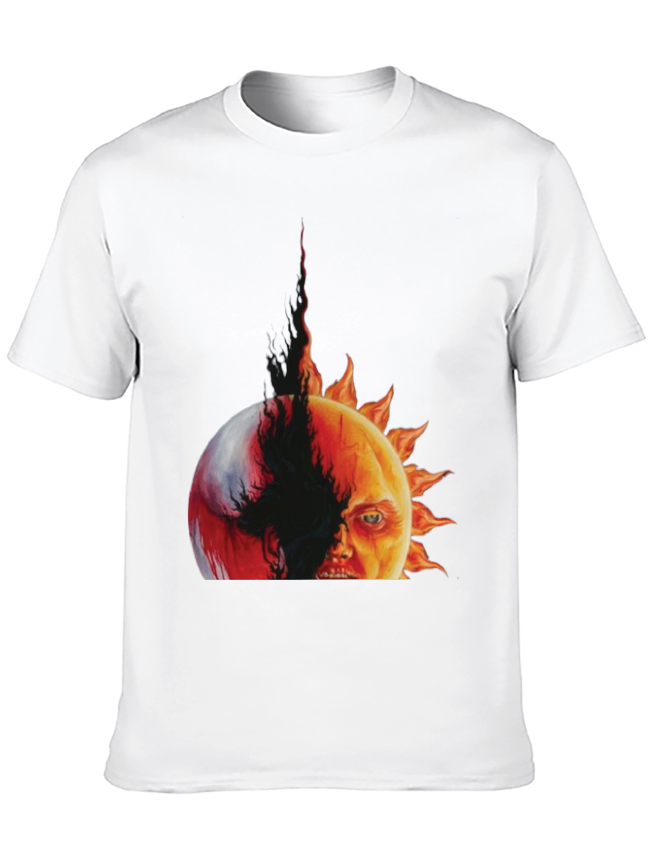 Fiery Sun Face Graphic Tee - Menswear