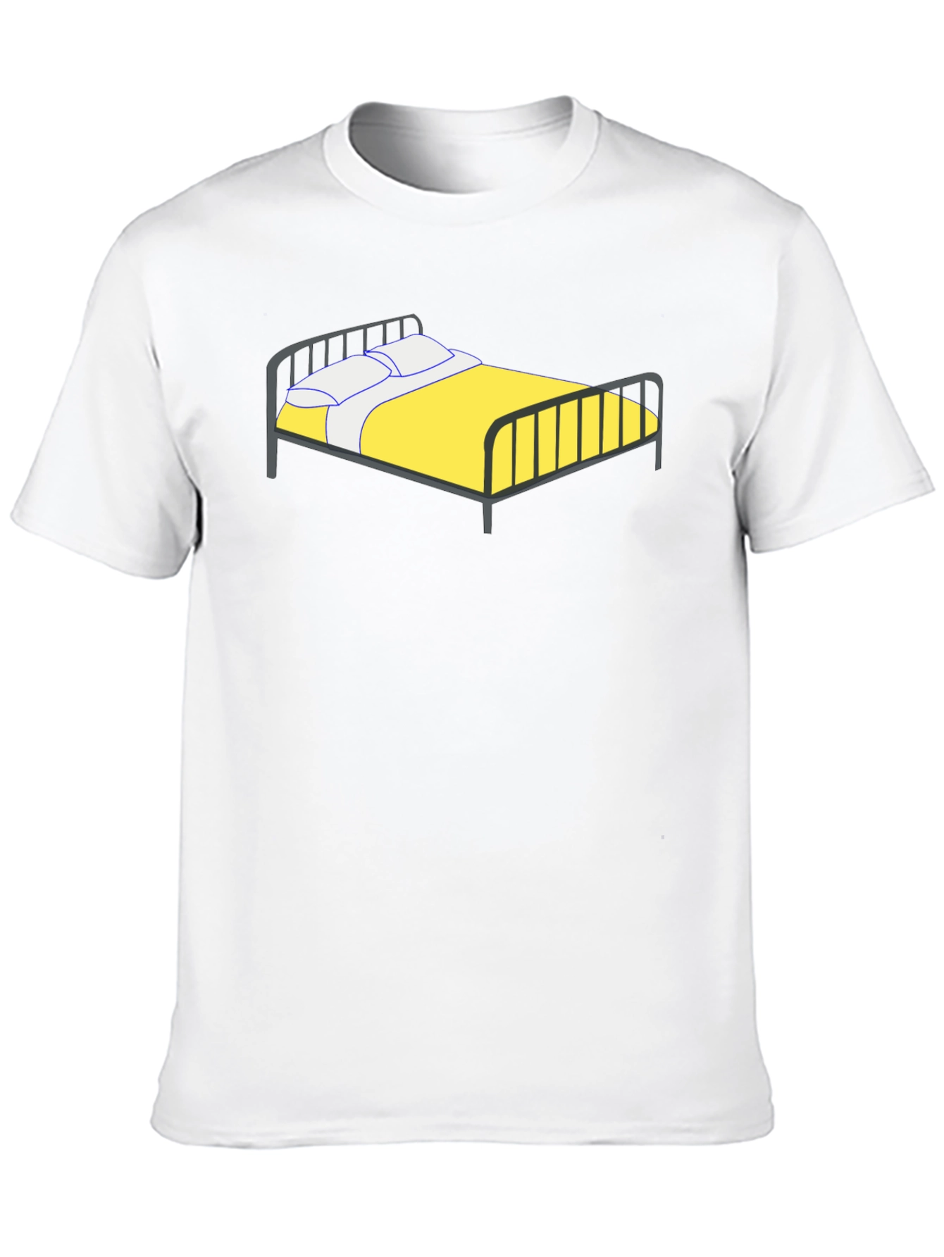 Novelty Bed Graphic Tee - Black Cotton T-Shirt