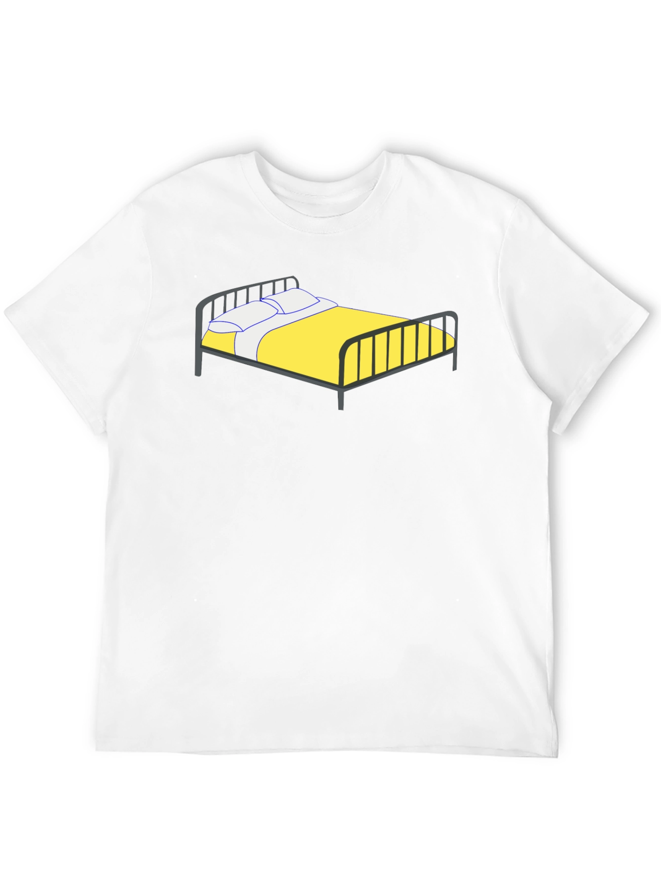 Novelty Bed Graphic Tee - Black Cotton T-Shirt