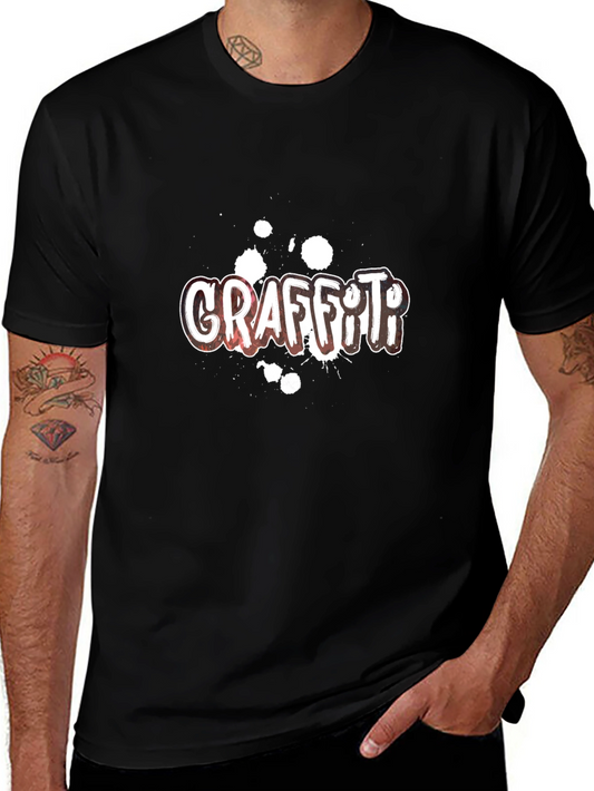 Graffiti Graphic Print Black T-Shirt