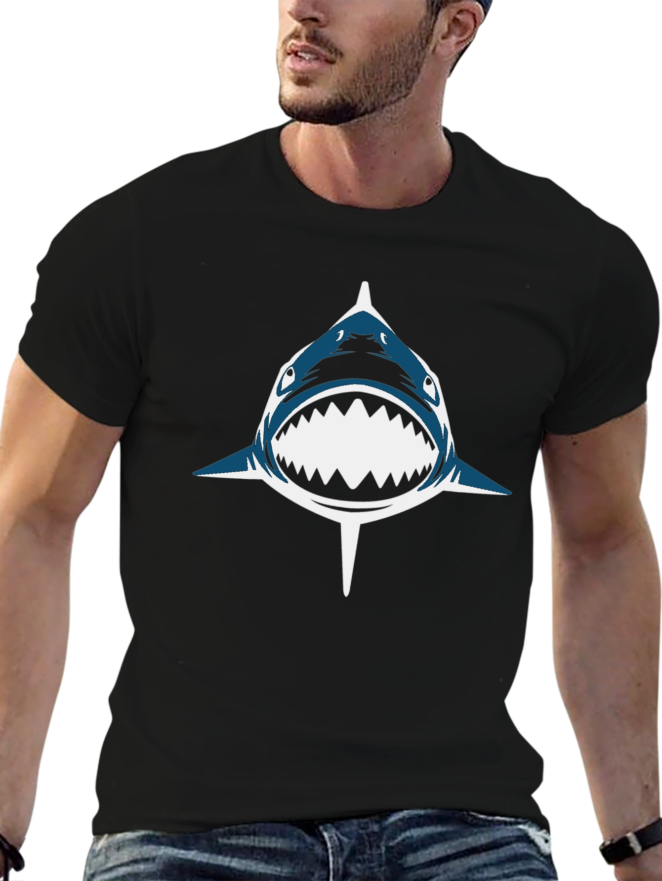 Shark Graphic Black T-Shirt - Mens