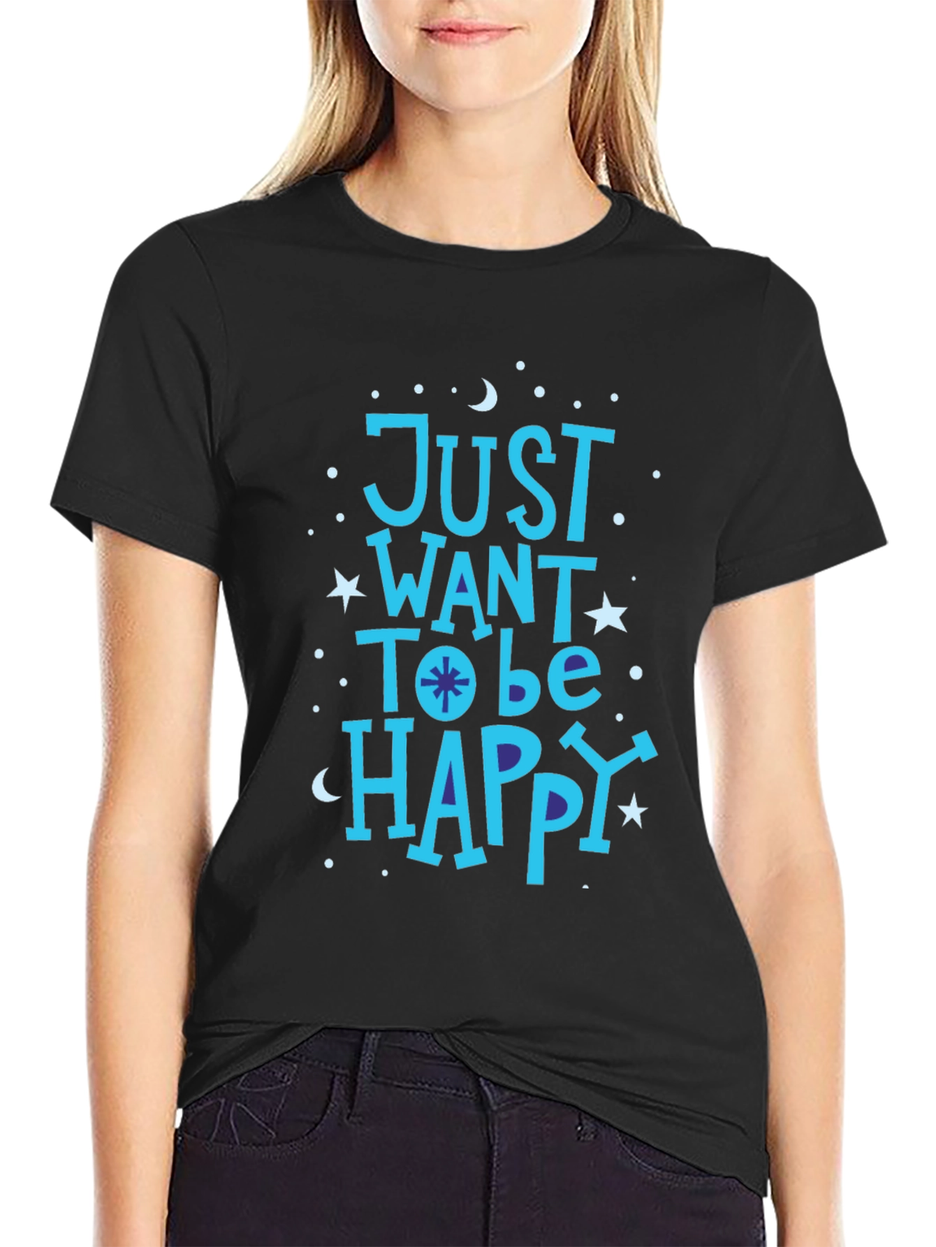 Just Want To Be Happy Graphic T-Shirt