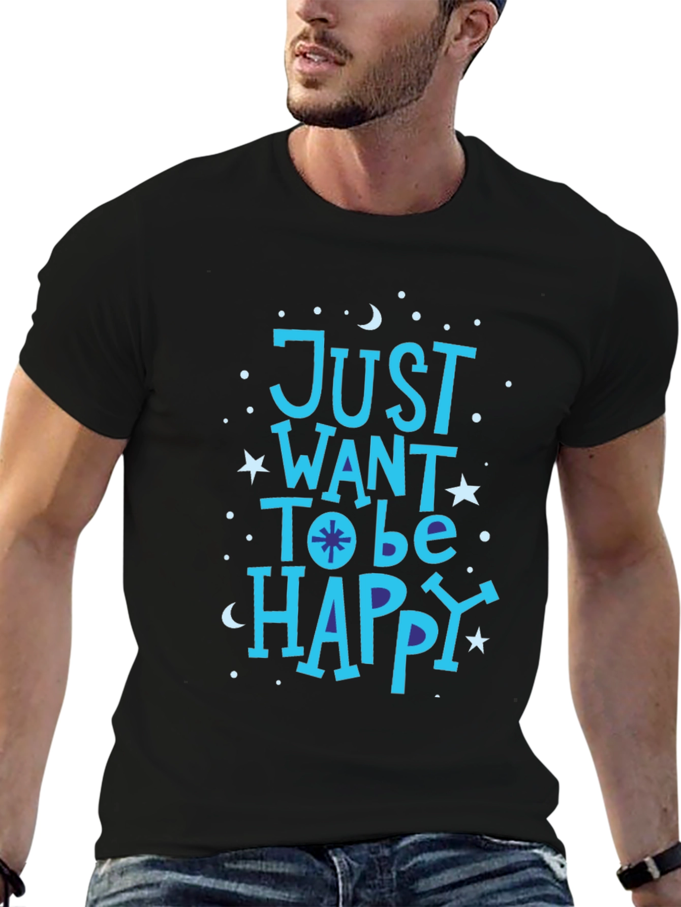 Just Want To Be Happy Graphic T-Shirt