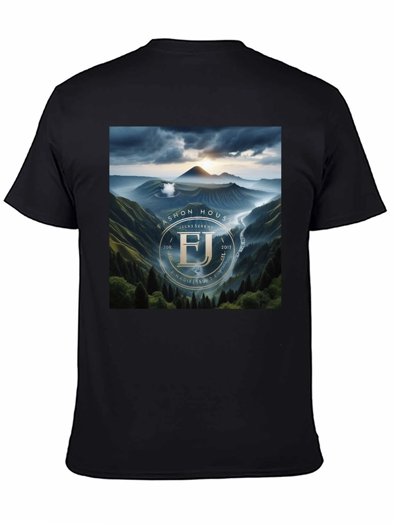 Fashion House FJ Serenity Black Graphic T-Shirt