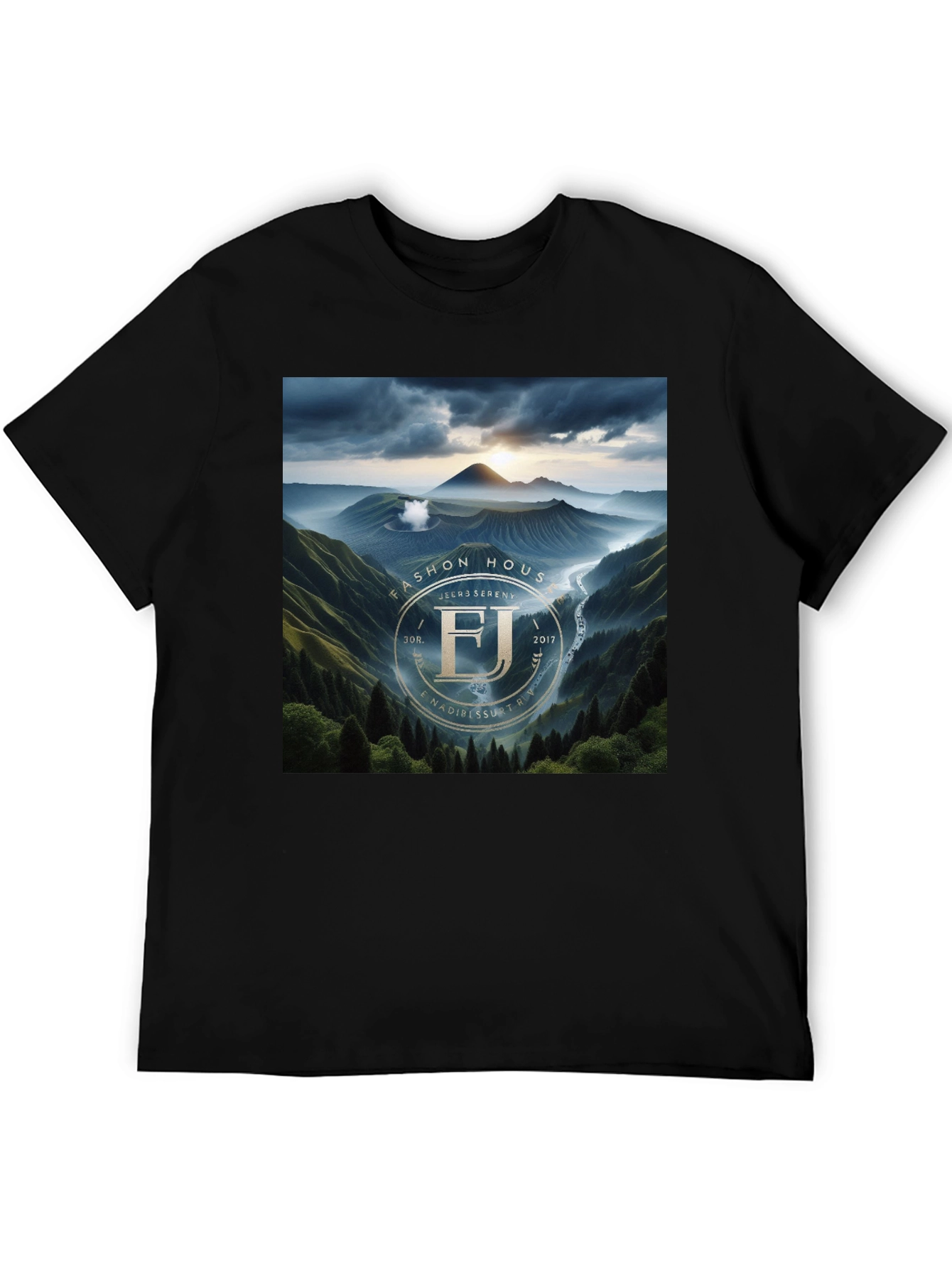 Fashion House FJ Serenity Black Graphic T-Shirt