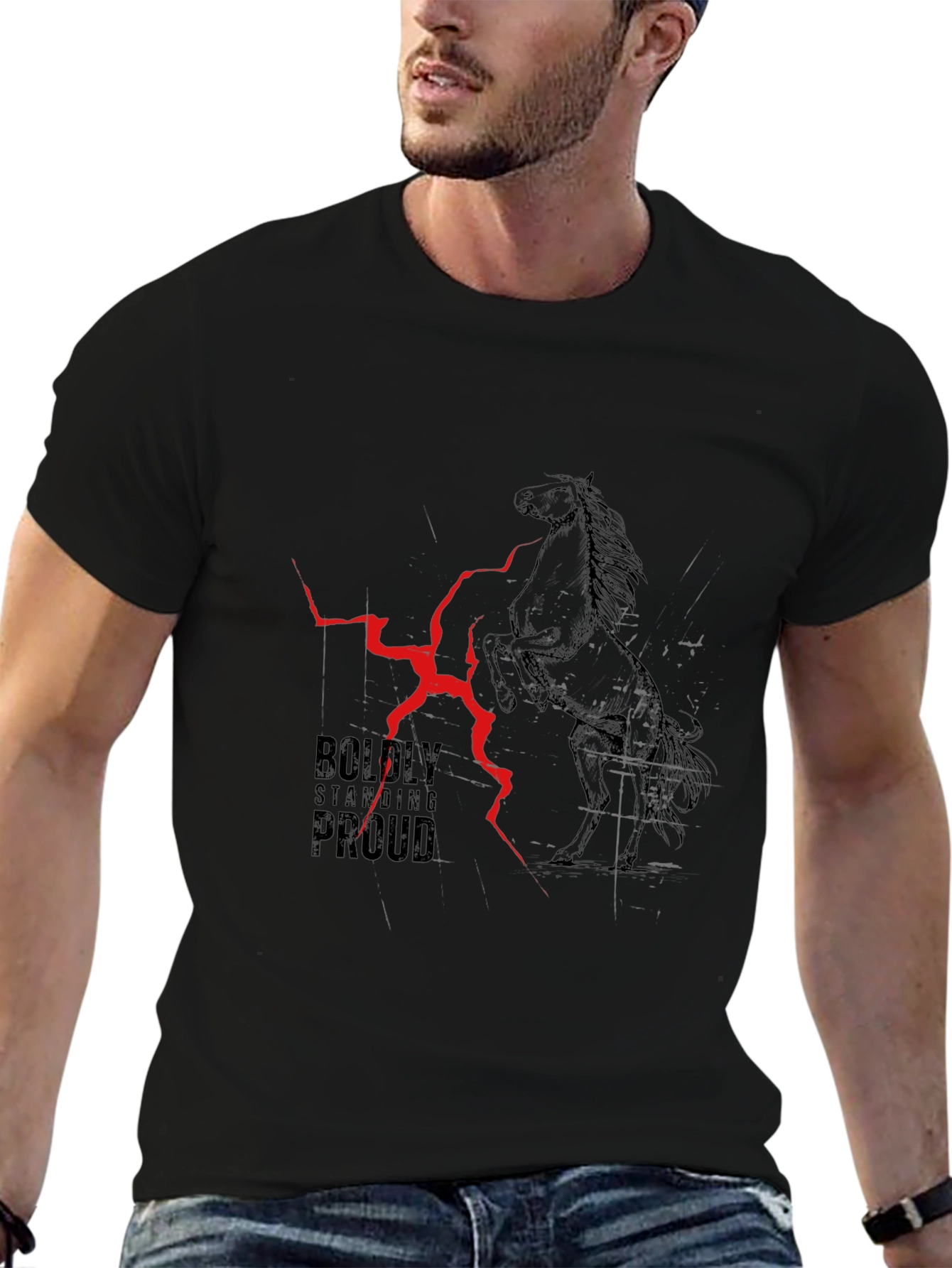 Boldly Standing Proud Horse Graphic Tee