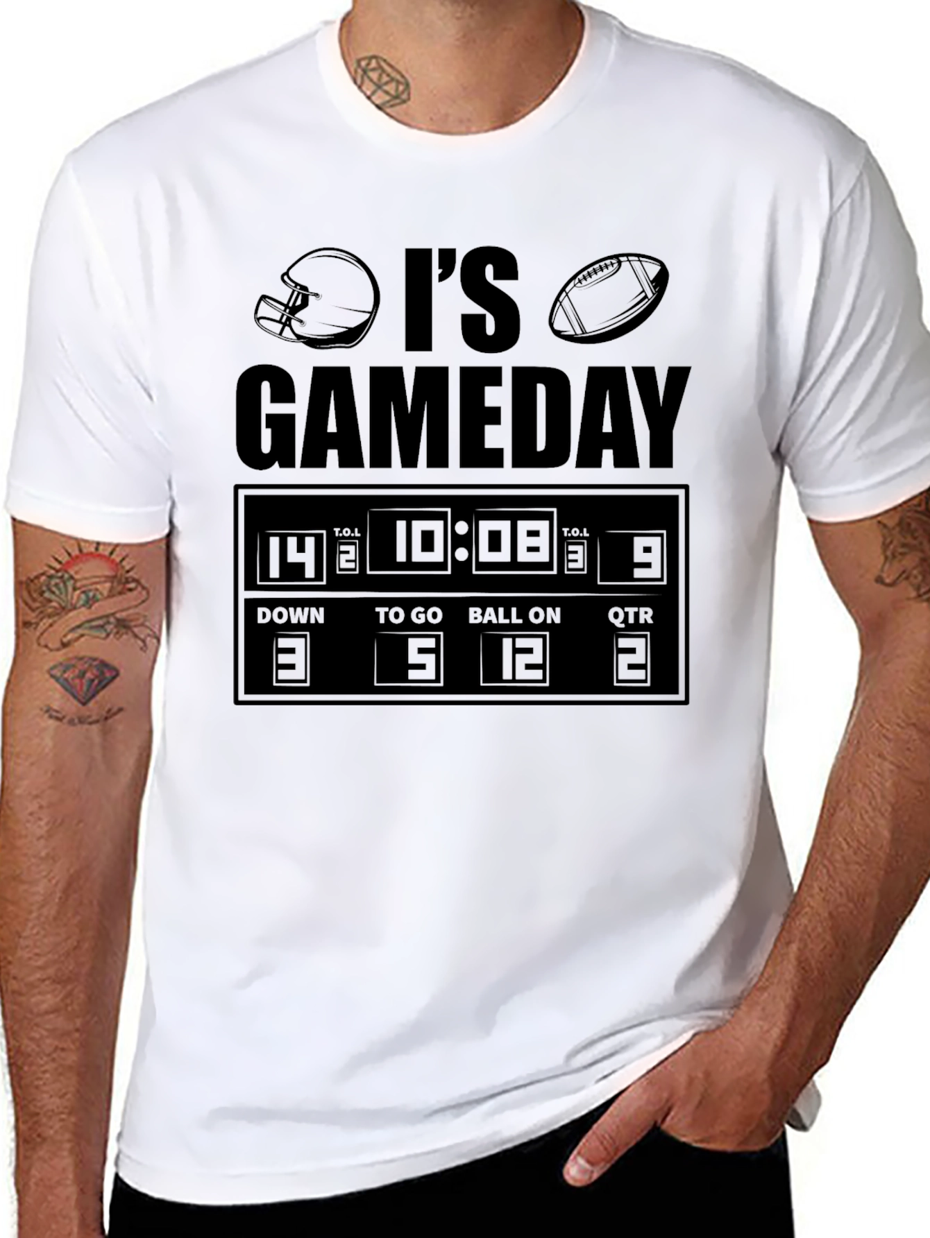 Its Gameday Football Scoreboard Graphic T-Shirt