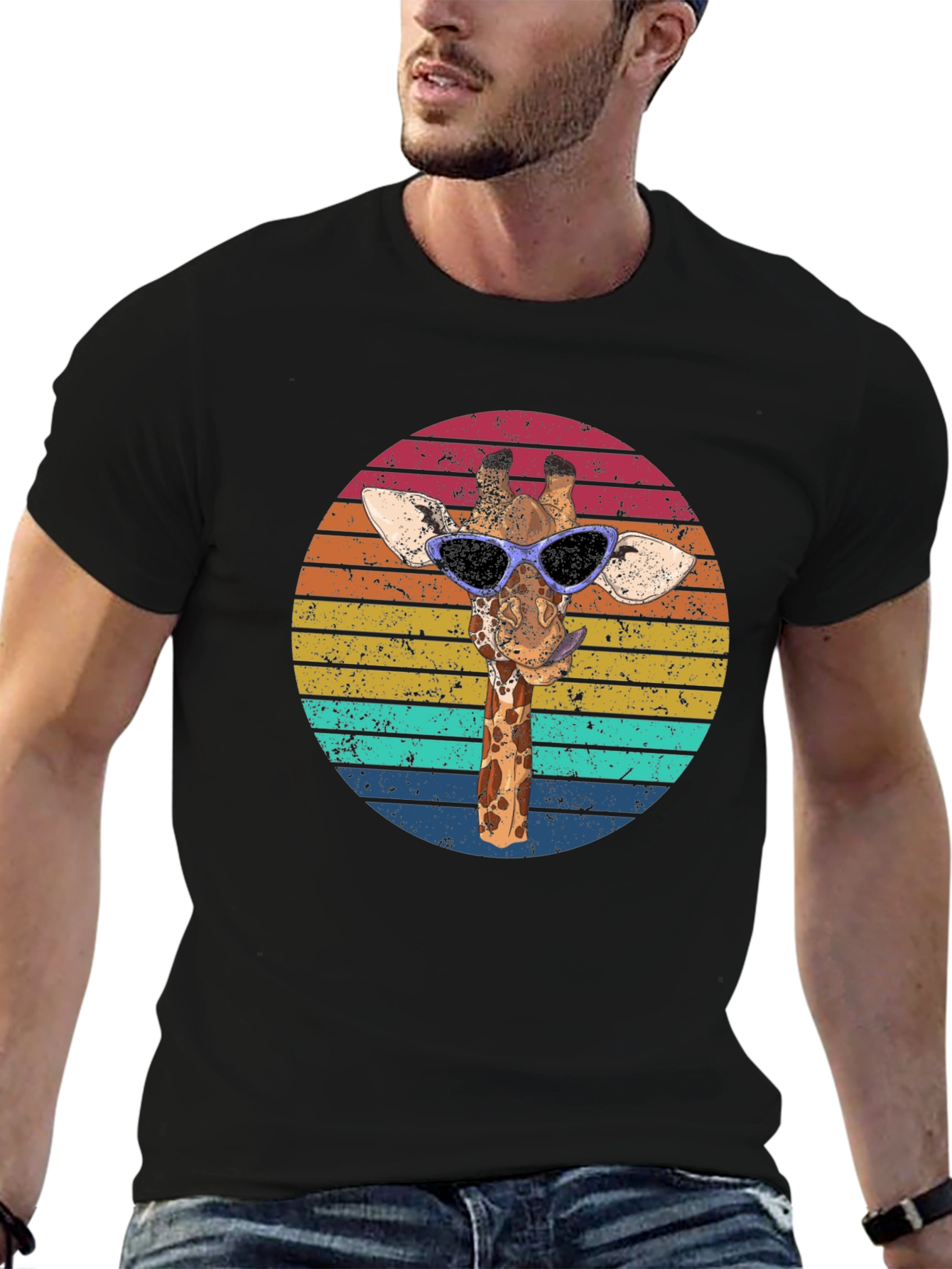 Retro Giraffe Sunglasses Graphic Tee