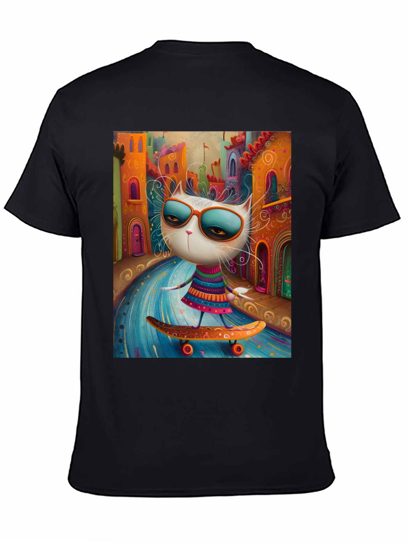 Cool Cat Skateboard Graphic Tee