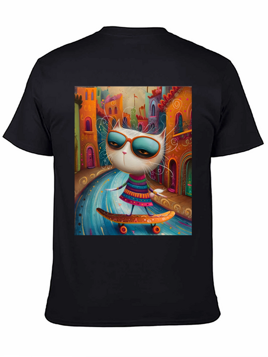 Cool Cat Skateboard Graphic Tee
