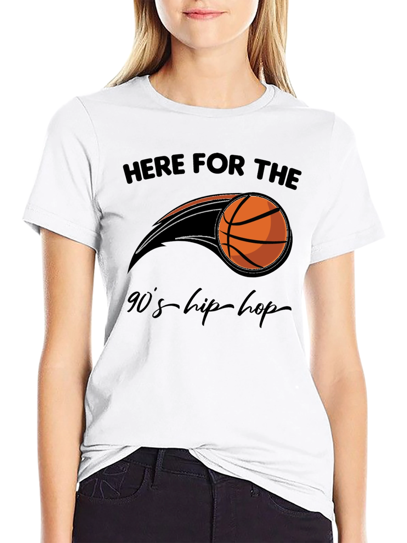 90s Hip-Hop Basketball Graphic T-Shirt