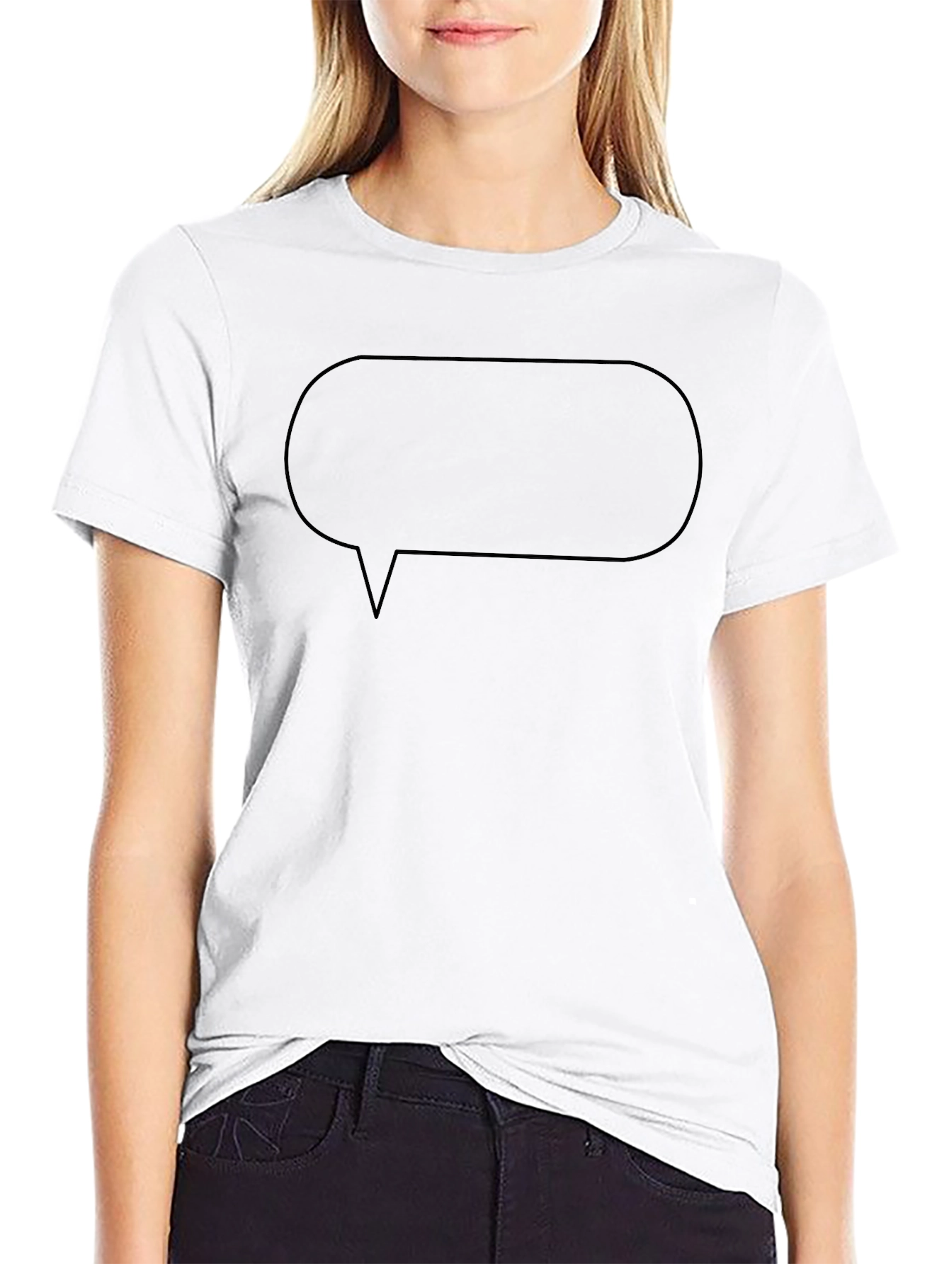 Black Graphic Tee - Speech Bubble Design