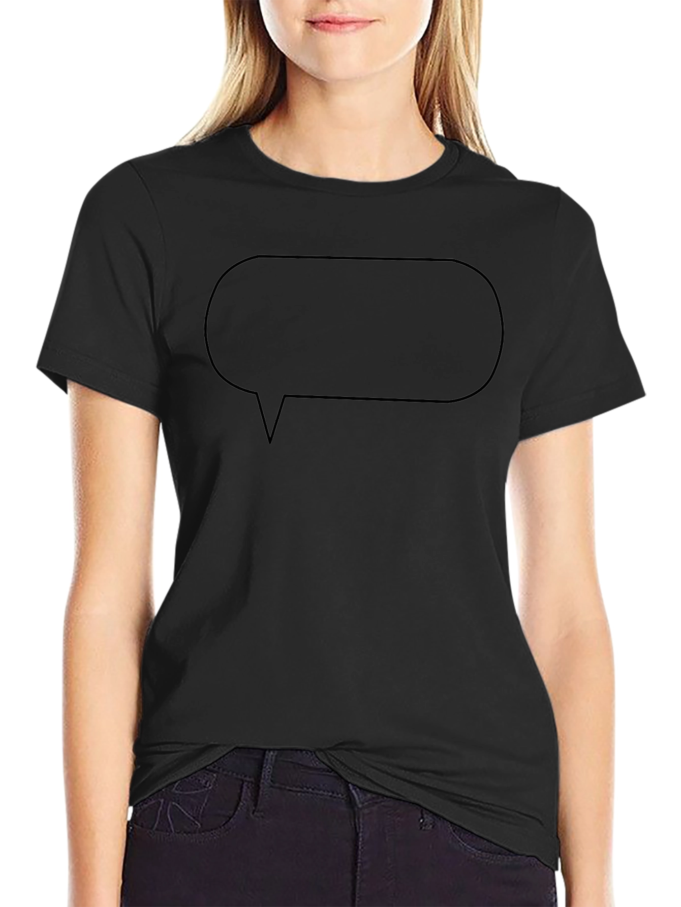Black Graphic Tee - Speech Bubble Design