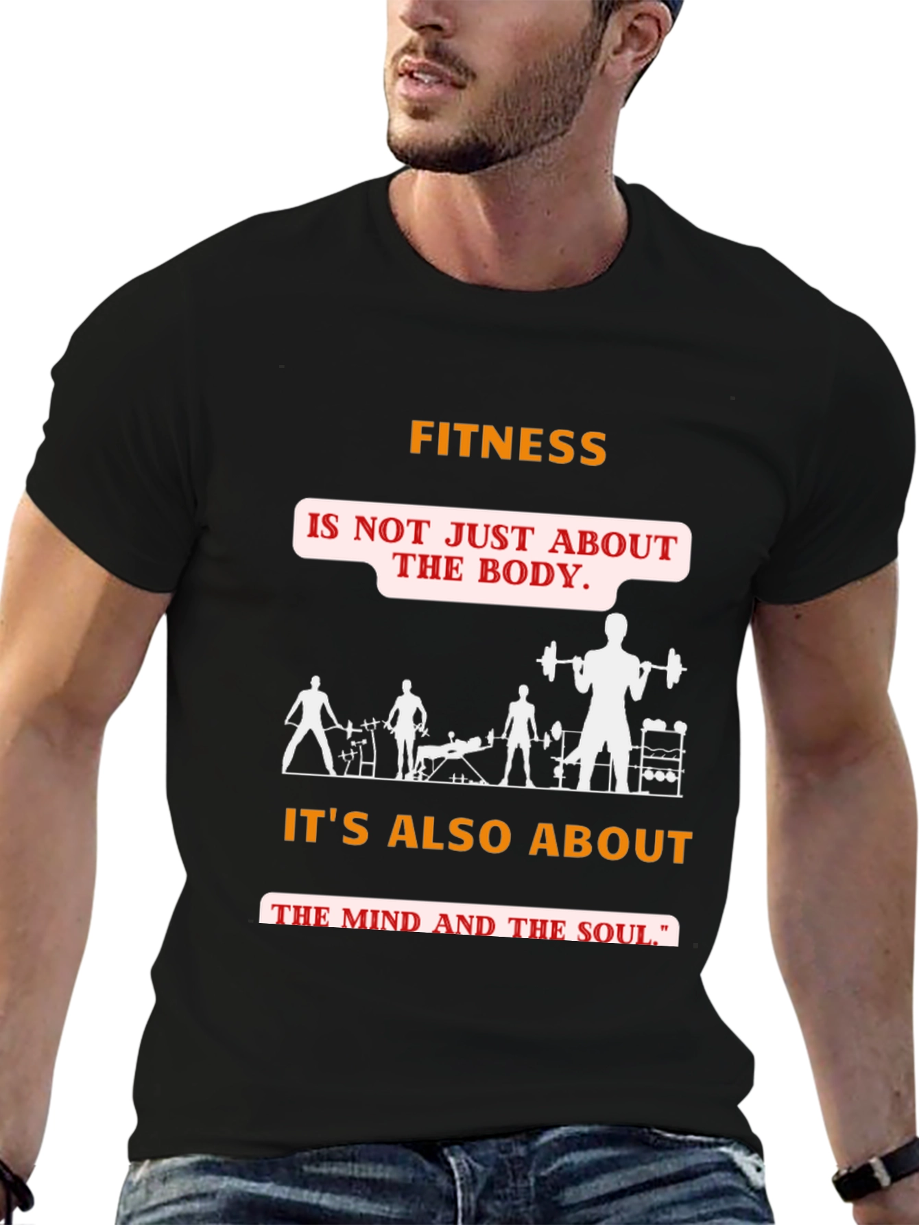 Fitness Mind & Body Graphic Tee - Black