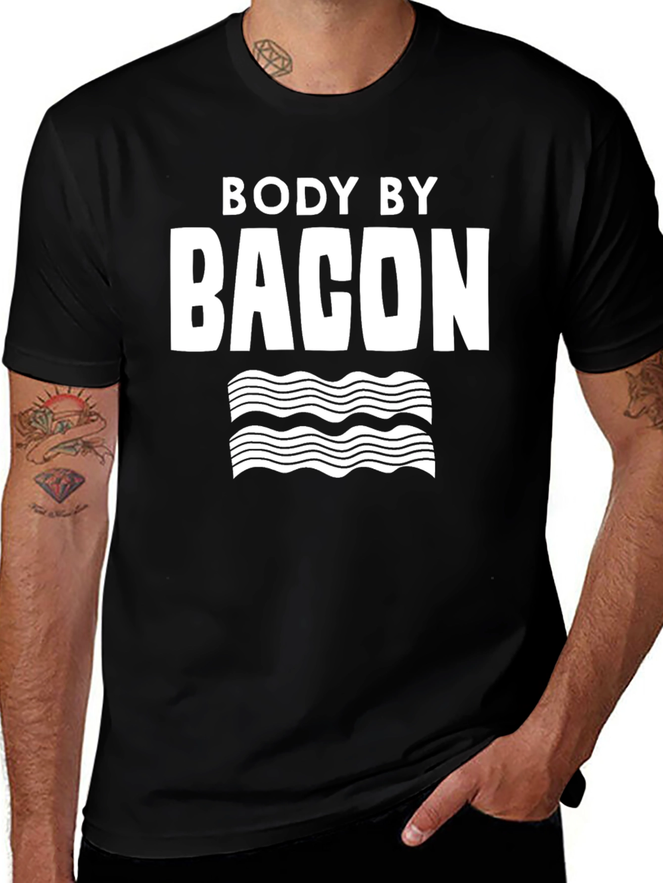 Body By Bacon T-Shirt - Funny Foodie Tee