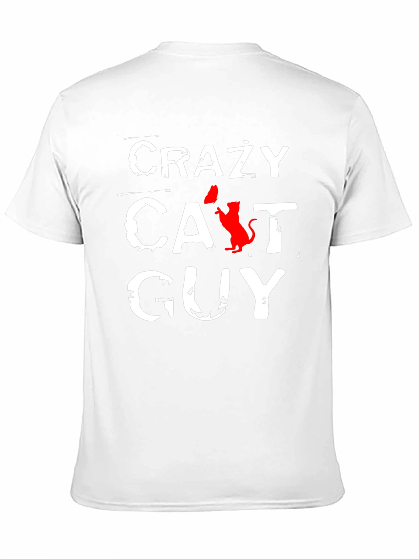 Crazy Cat Guy Black T-Shirt - Novelty Graphic Tee
