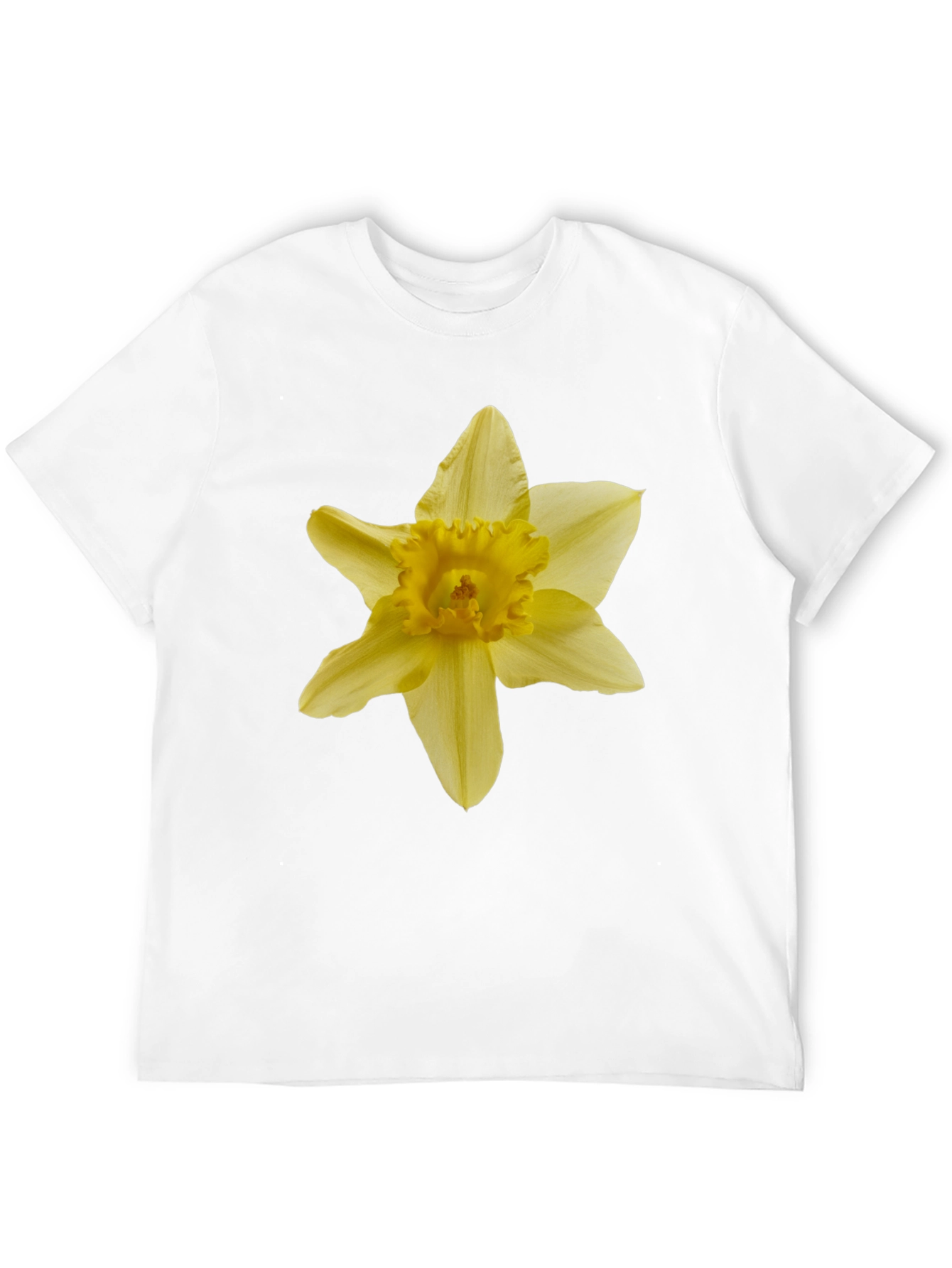 Daffodil Flower Graphic Tee - Black Cotton T-Shirt