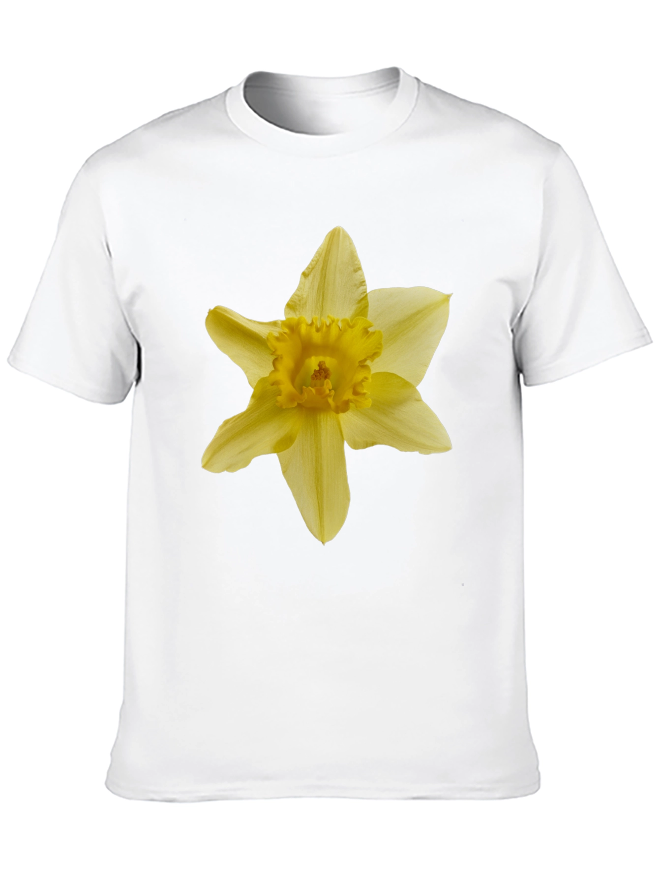 Daffodil Flower Graphic Tee - Black Cotton T-Shirt