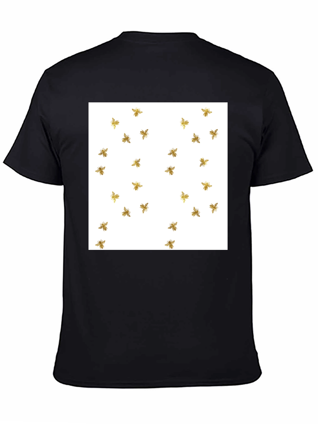 Bumble Bee Pattern Black T-Shirt