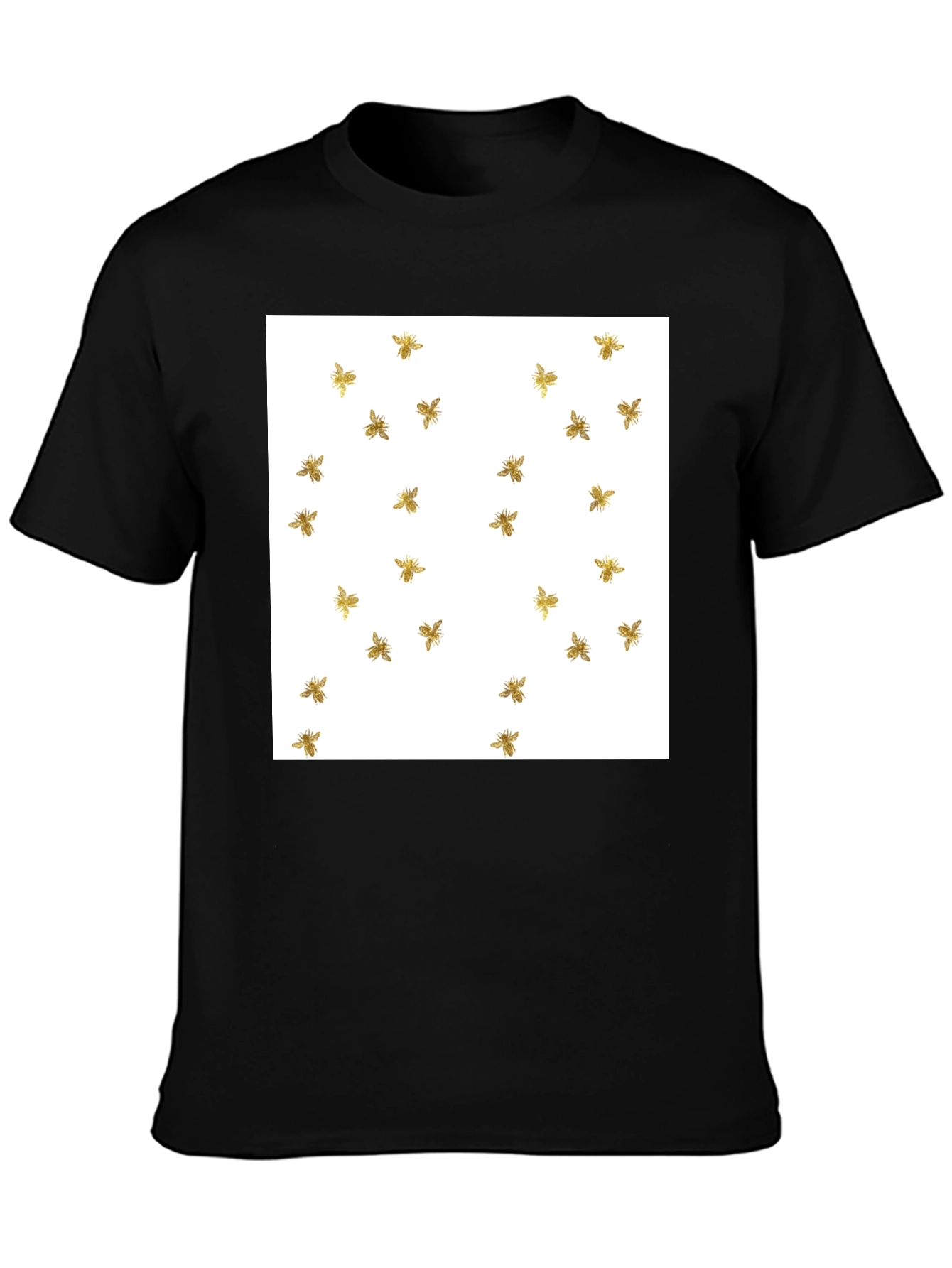 Bumble Bee Pattern Black T-Shirt