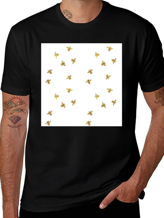 Bumble Bee Pattern Black T-Shirt