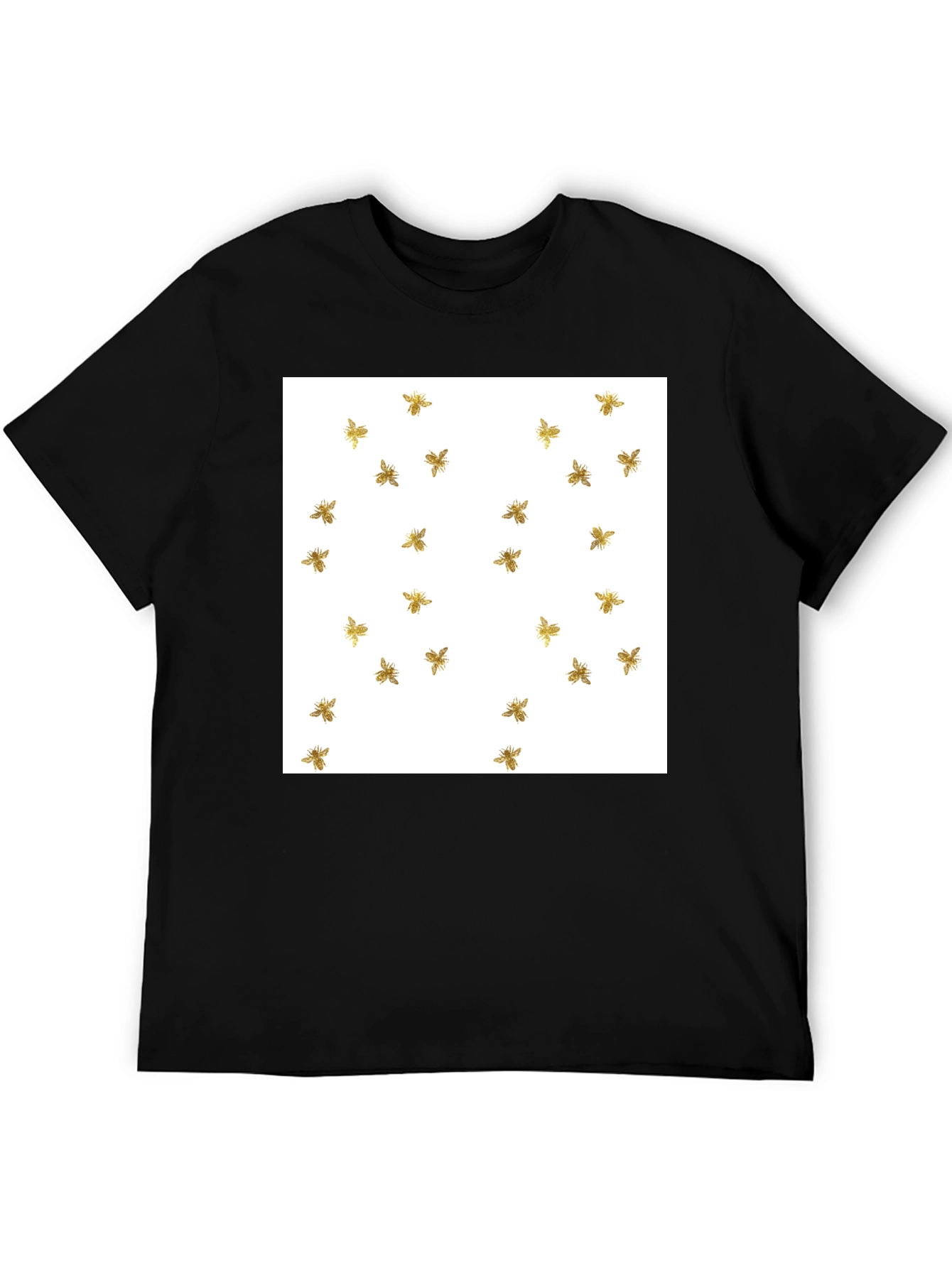 Bumble Bee Pattern Black T-Shirt