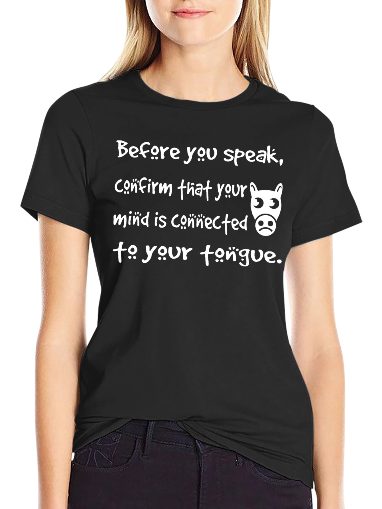 Mind Connected Tongue T-Shirt - Funny Graphic Tee