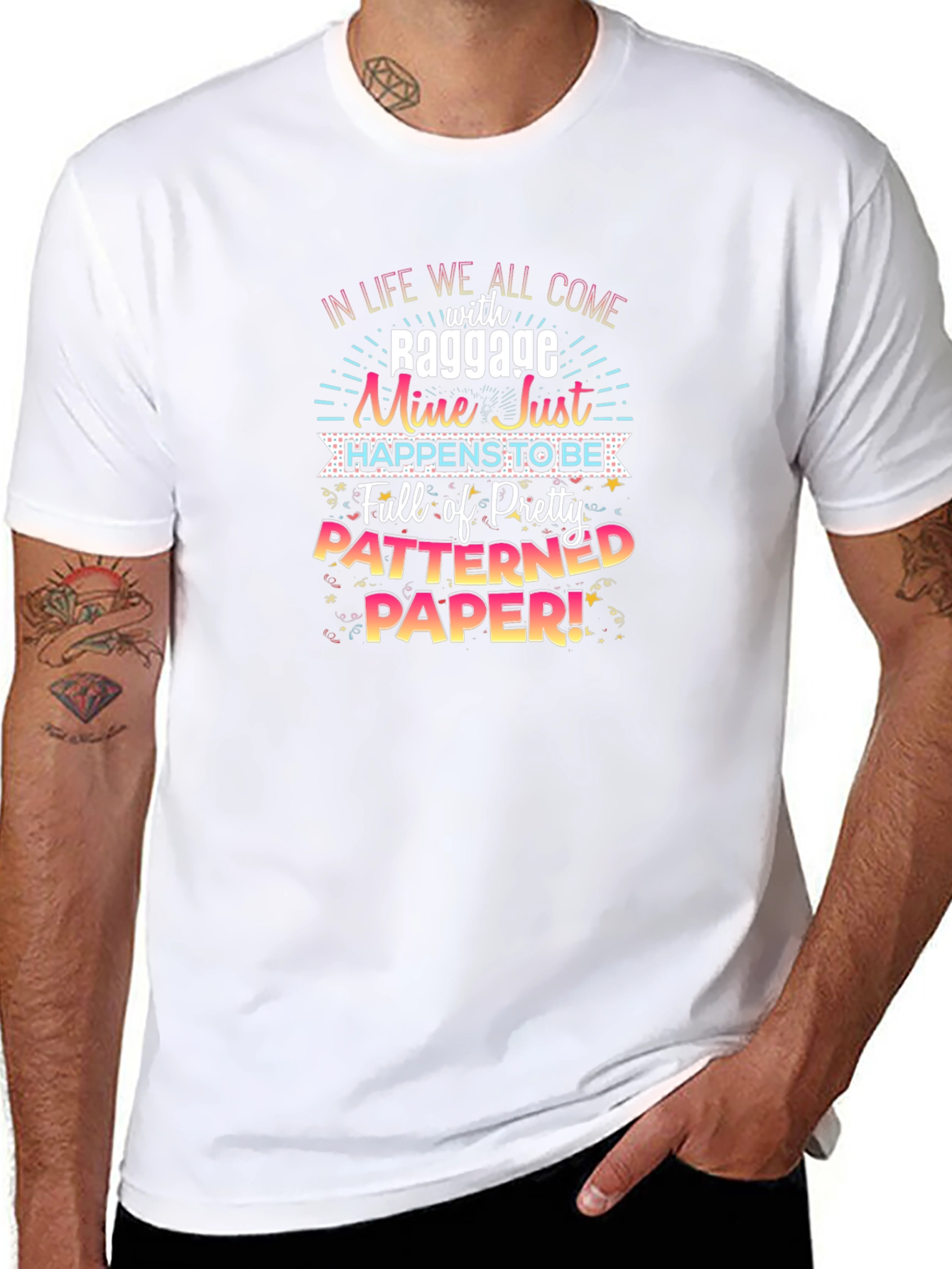 Patterned Paper Baggage T-Shirt
