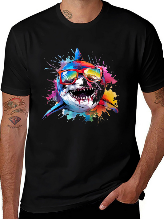 Cool Shark Graphic T-Shirt - Colorful Design