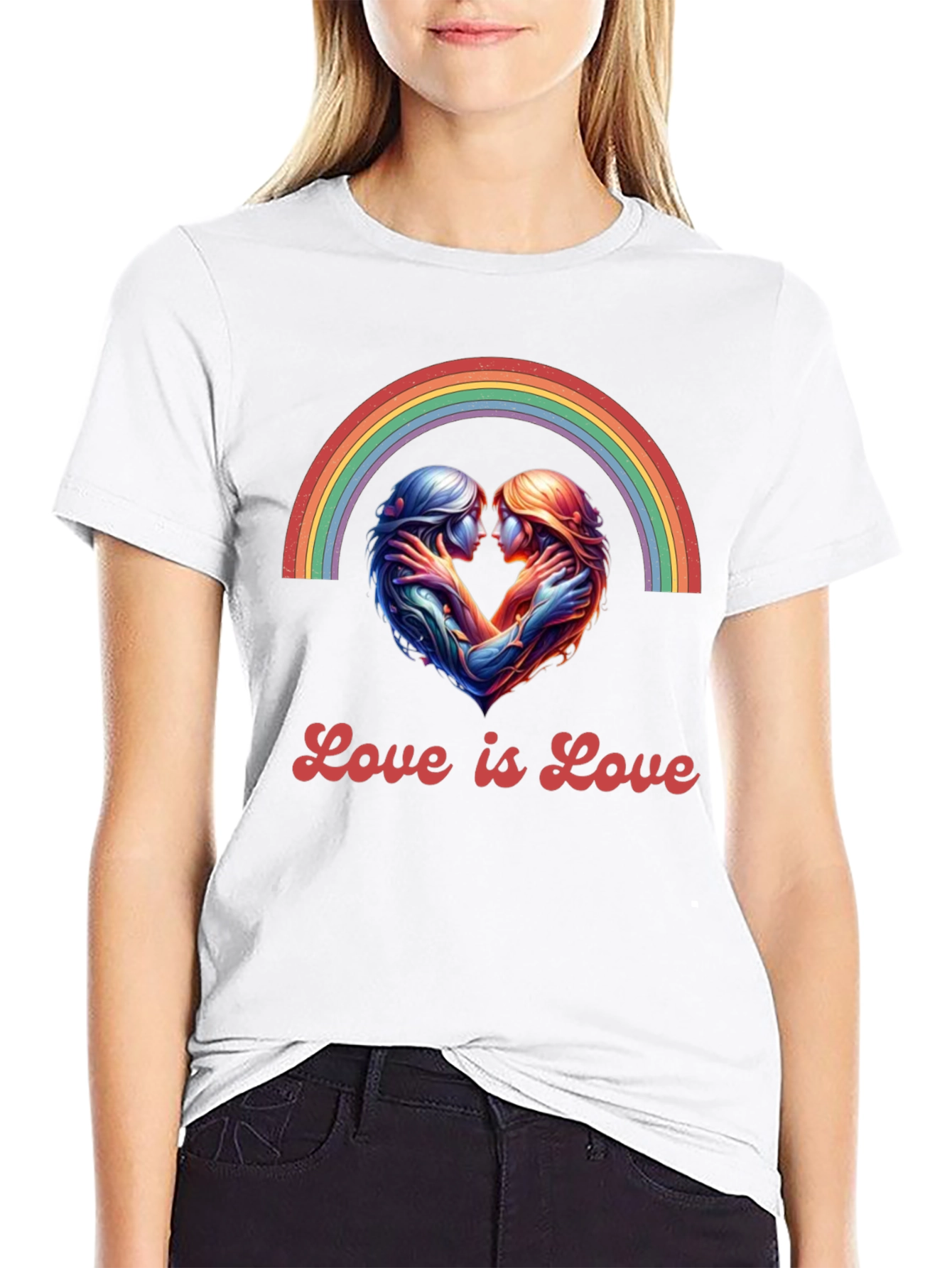 Love is Love Rainbow Heart Tee