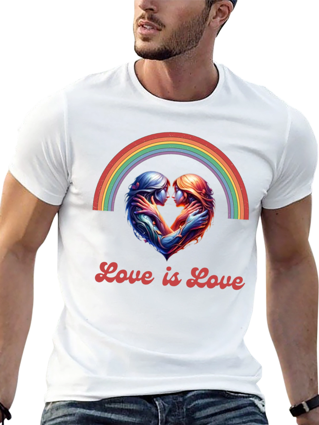 Love is Love Rainbow Heart Tee
