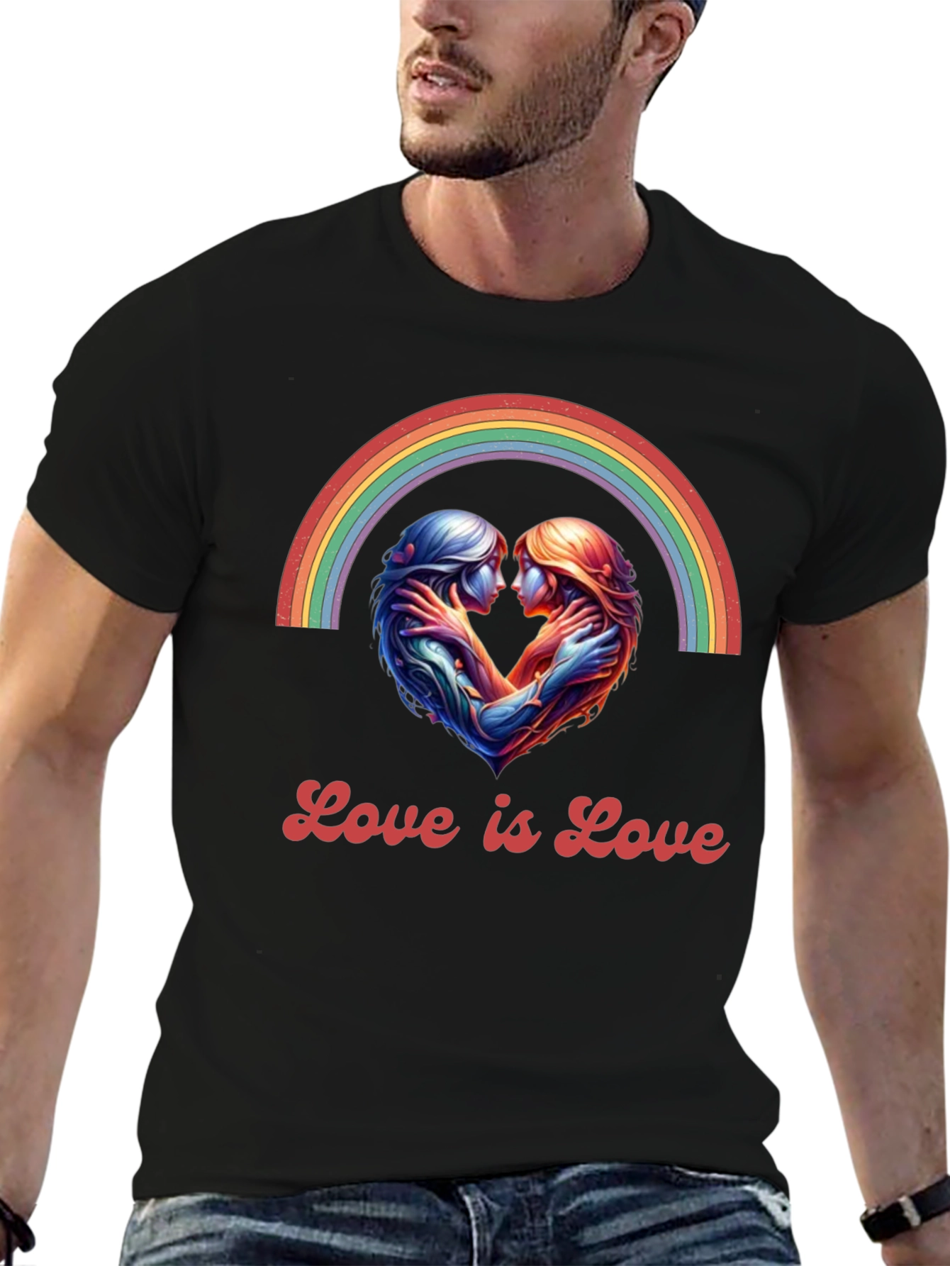 Love is Love Rainbow Heart Tee