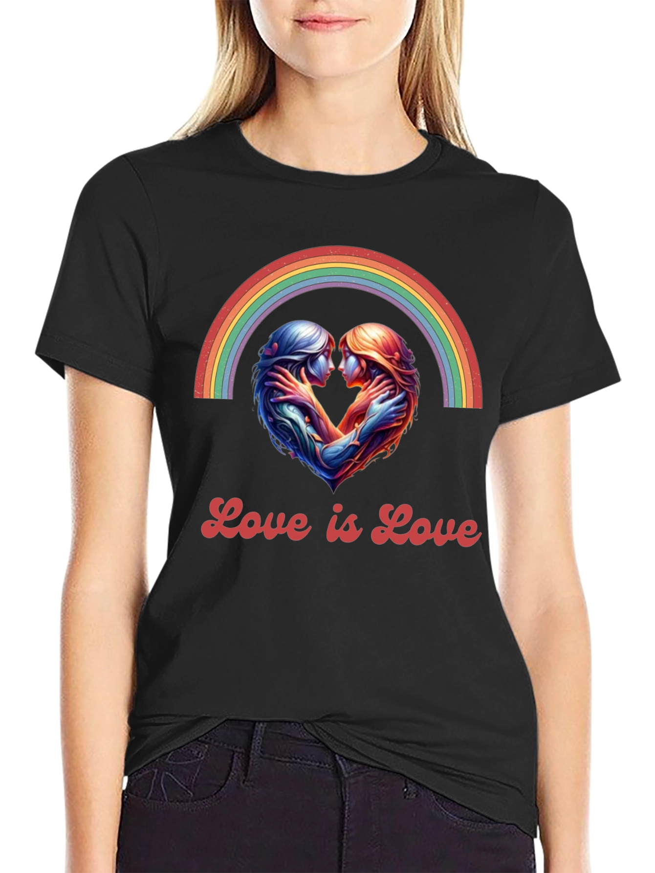 Love is Love Rainbow Heart Tee