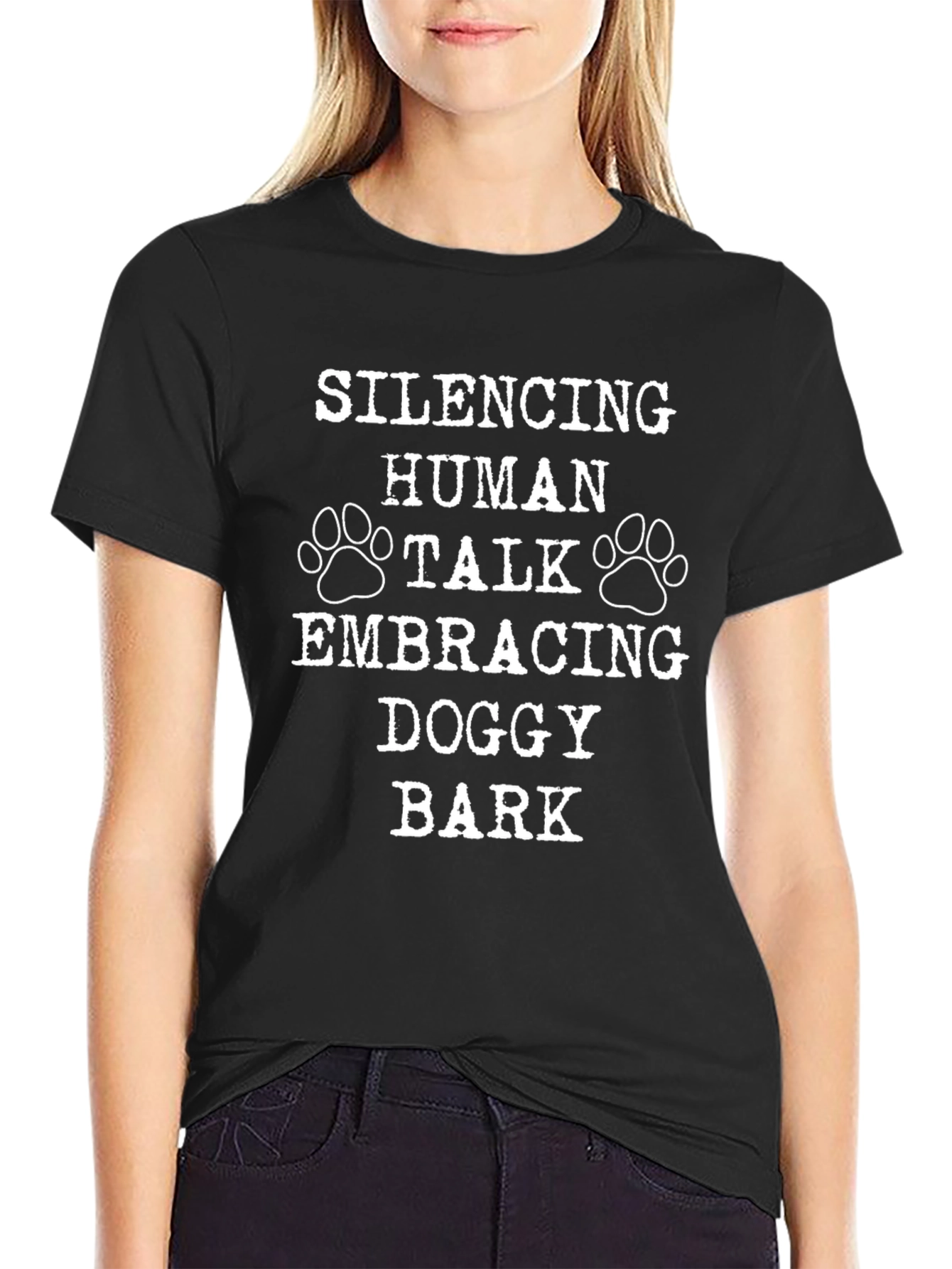 Silencing Human Talk Doggy Bark Novelty T-Shirt