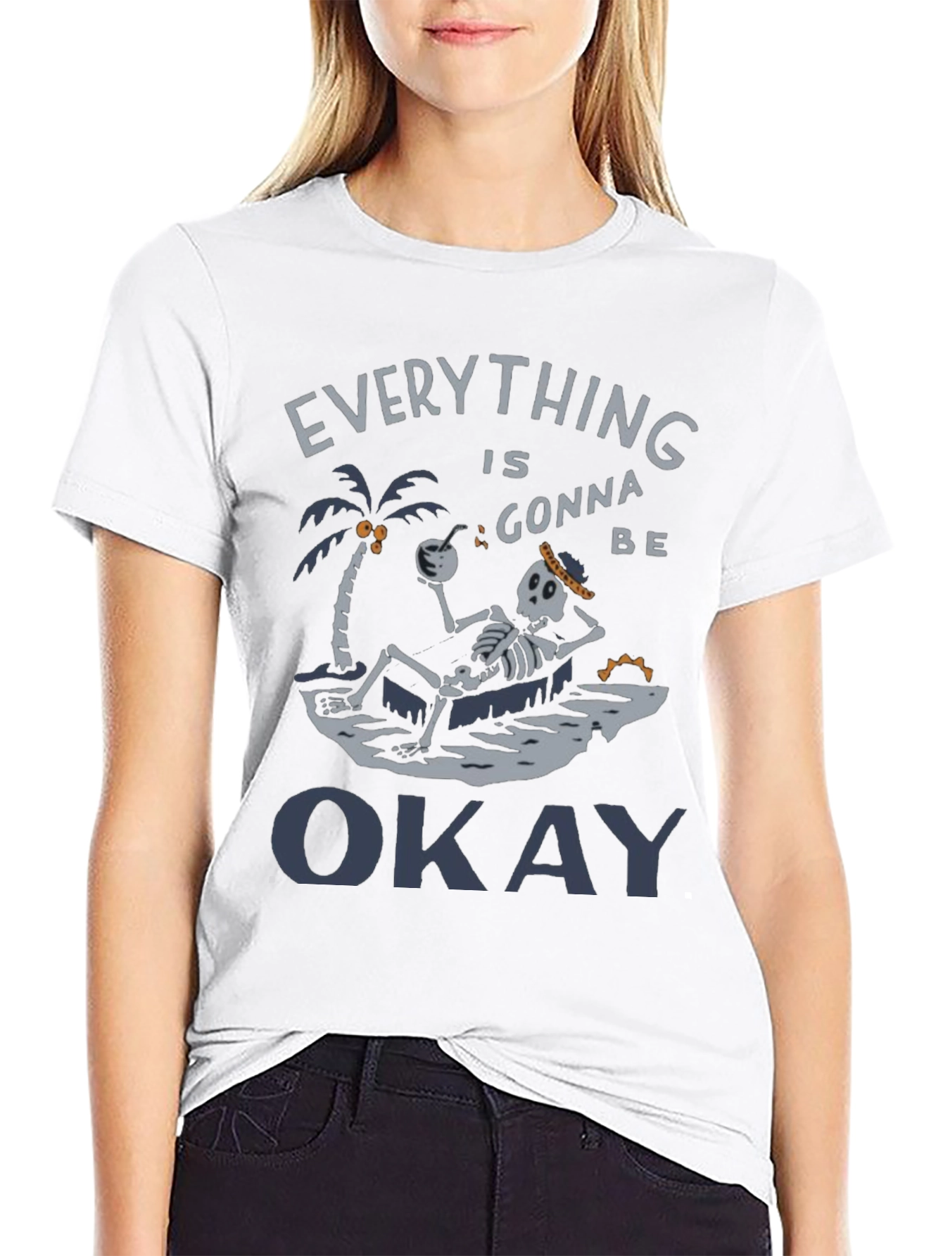Everythings Okay Skeleton Graphic Tee