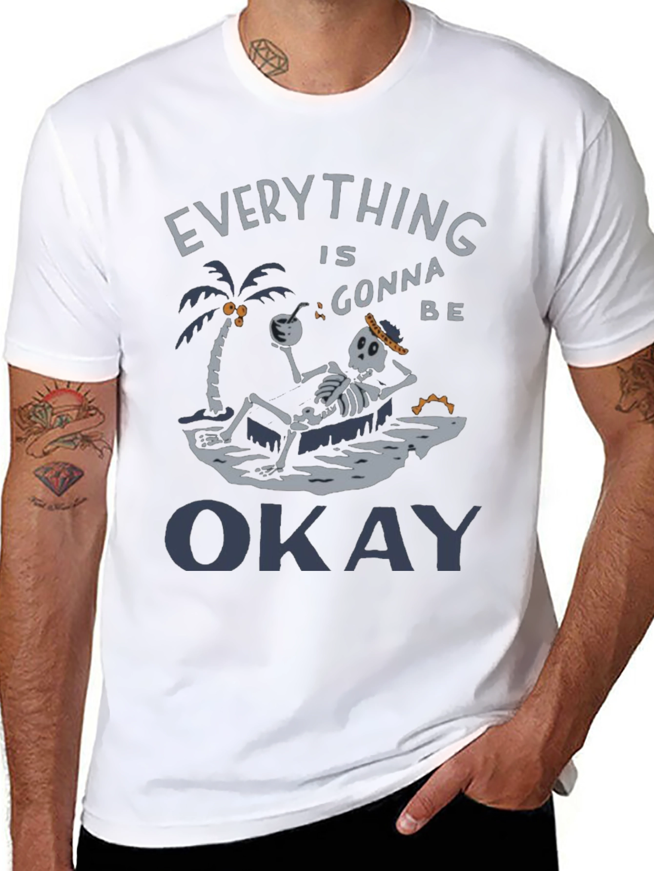 Everythings Okay Skeleton Graphic Tee