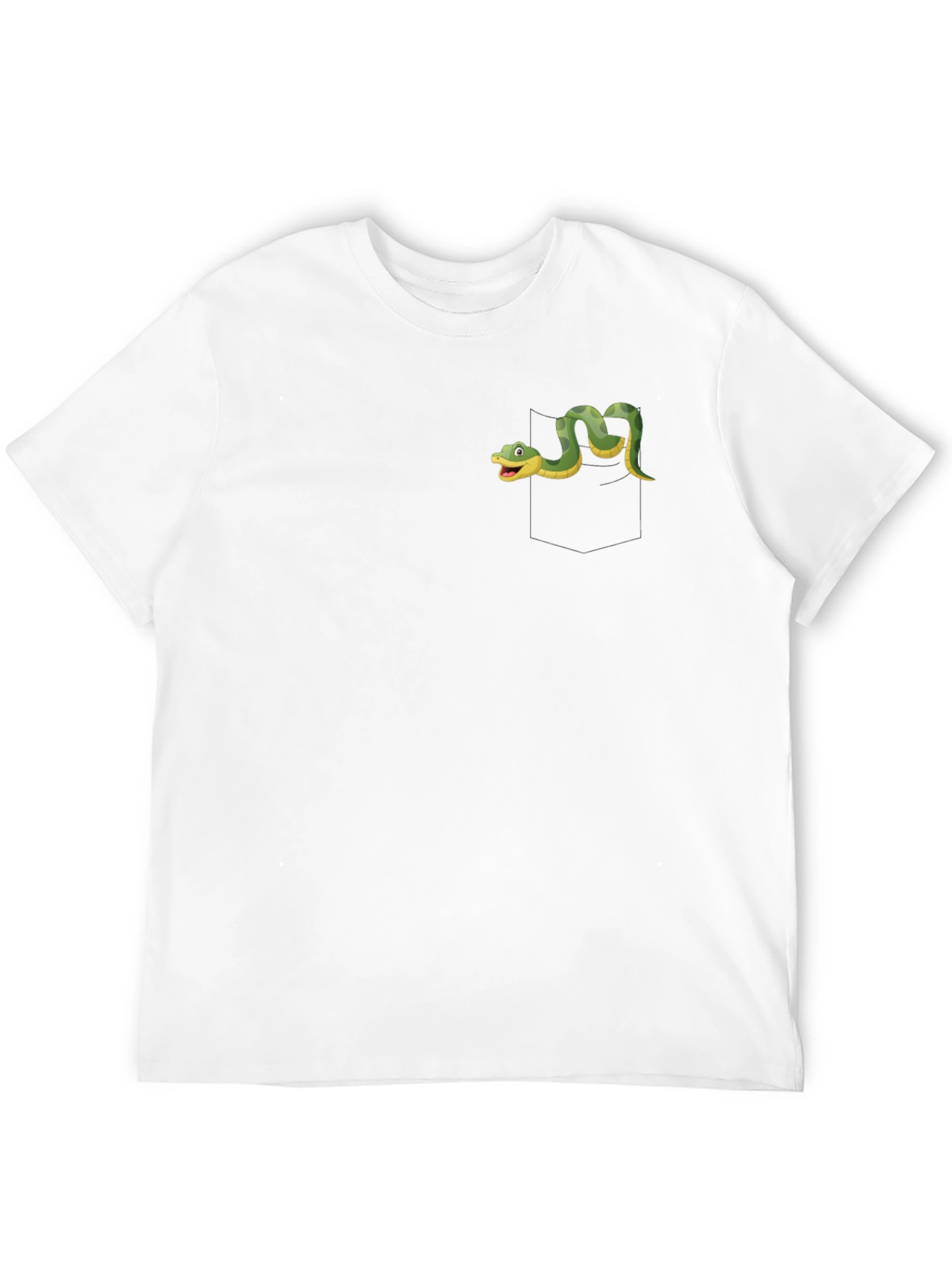 Black T-Shirt with Cartoon Snake Design