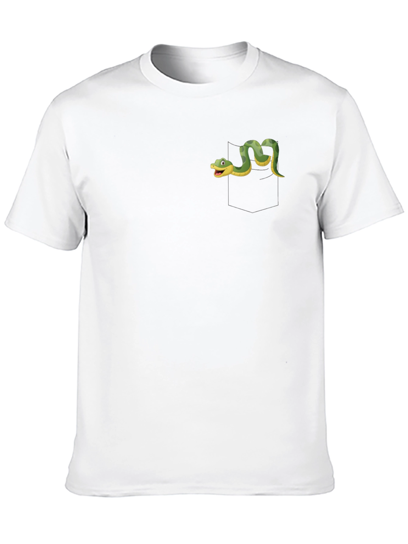 Black T-Shirt with Cartoon Snake Design