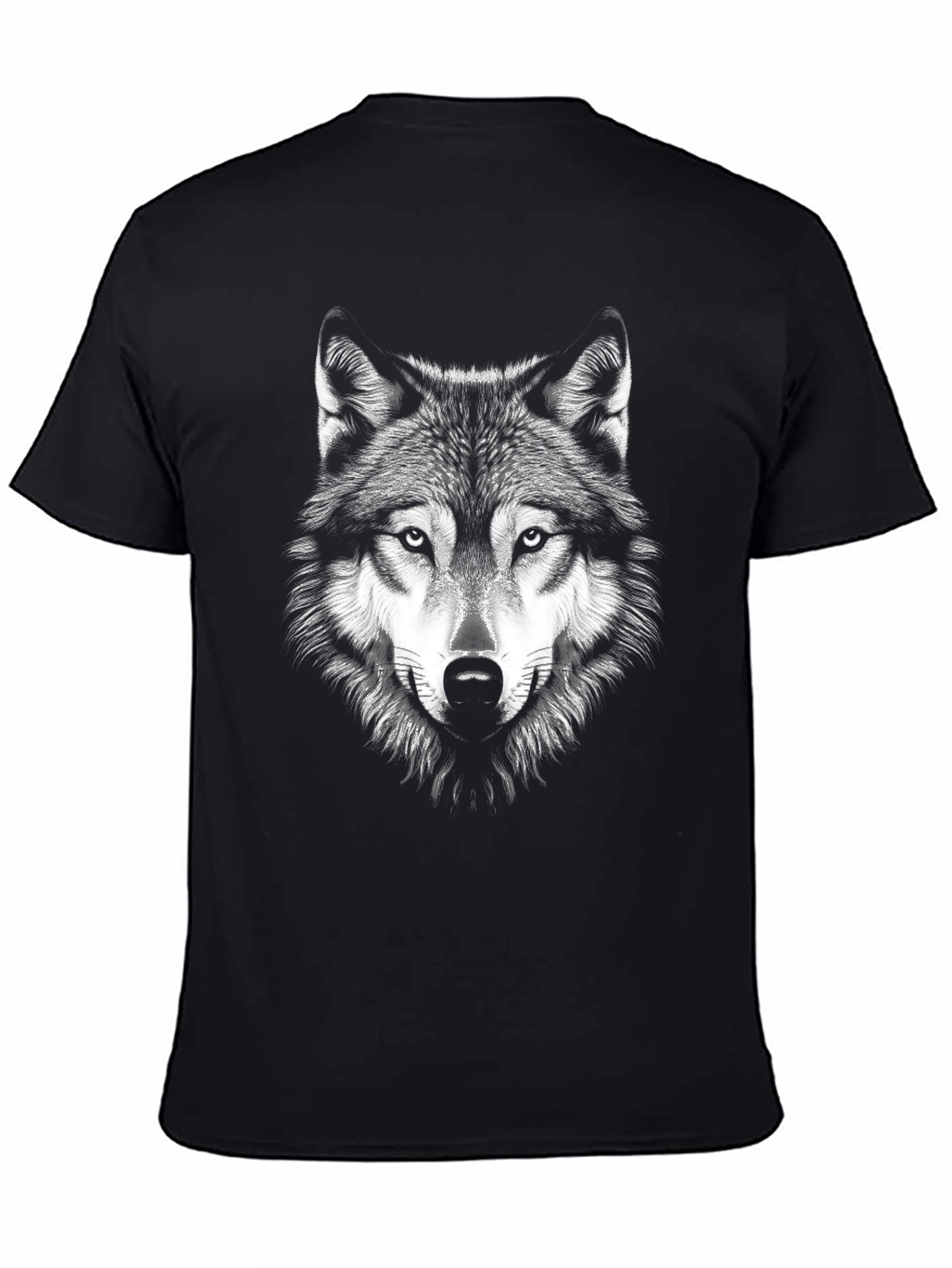 Black Wolf Graphic Print T-Shirt