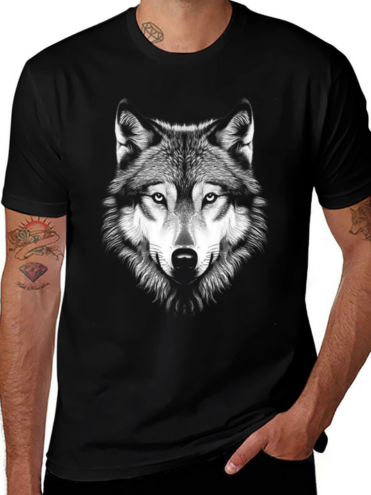Black Wolf Graphic Print T-Shirt